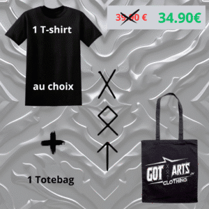 Pack T-shirt Metal homme + Totebag Got Arts Clothing LTD