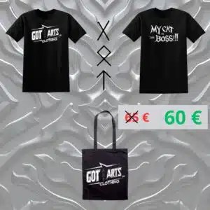 Pack 2 T-shirts Metal homme + Totebag Got Arts Clothing LTD