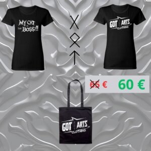 Pack 2 T-shirts Metal femme + Totebag Got Arts Clothing LTD