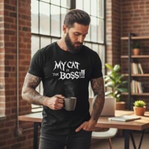 T-shirt Metal Homme Manches Courtes – Collection My Cat is the Boss