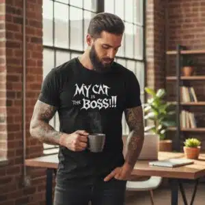 T-shirt Metal Homme Manches Courtes – Collection My Cat is the Boss
