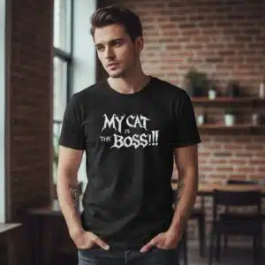 T-shirt Metal Homme Manches Courtes – Collection My Cat is the Boss