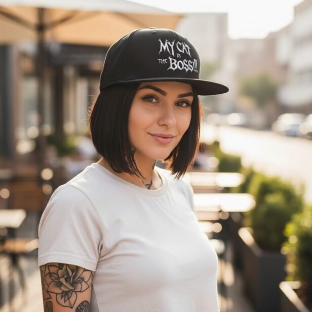 Casquette snapback humour chat Metal