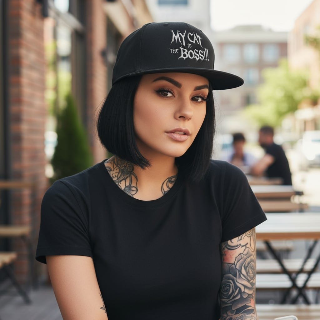 Casquette snapback humour chat Metal