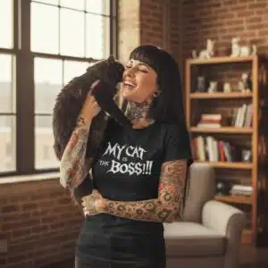 T-shirt Metal Femme Manches Courtes – Collection My Cat is the Boss