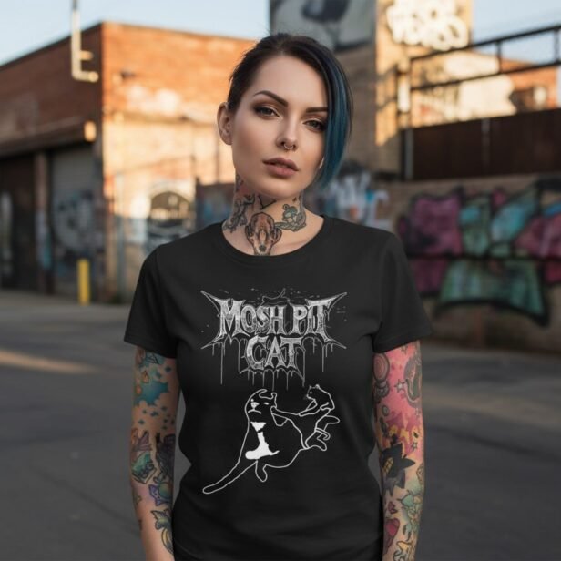 T-shirt Metal Unisexe Mosh Pit Cat