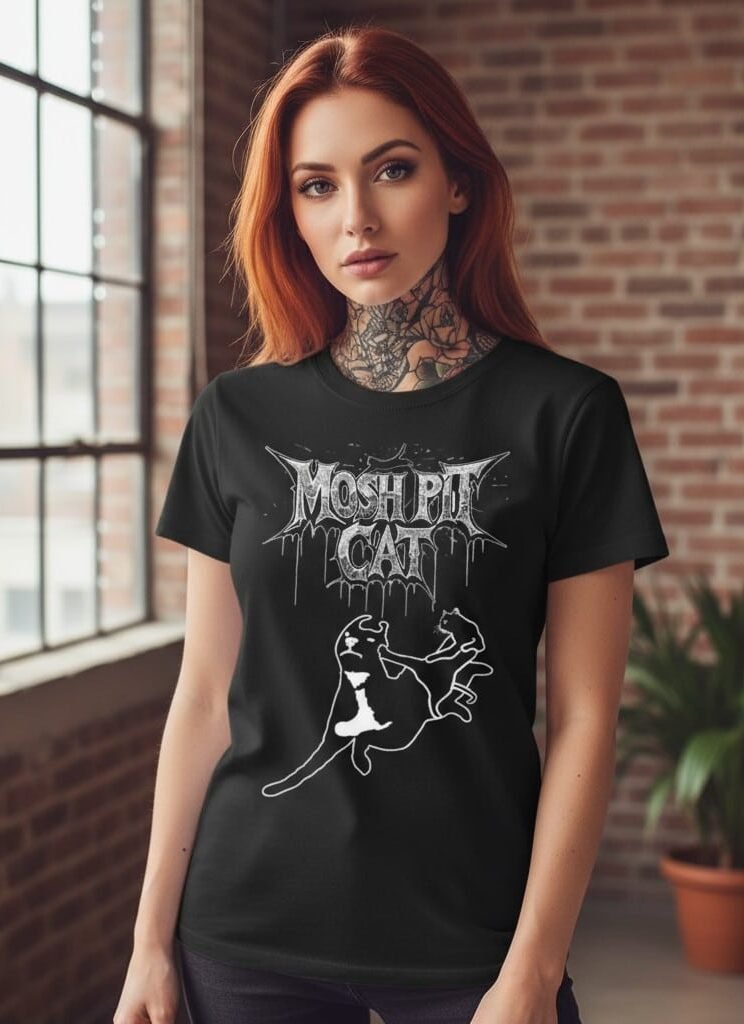 T-shirt Metal Unisexe Mosh Pit Cat