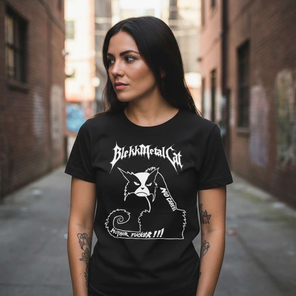 T-shirt Metal Unisexe BlekkMetalCat