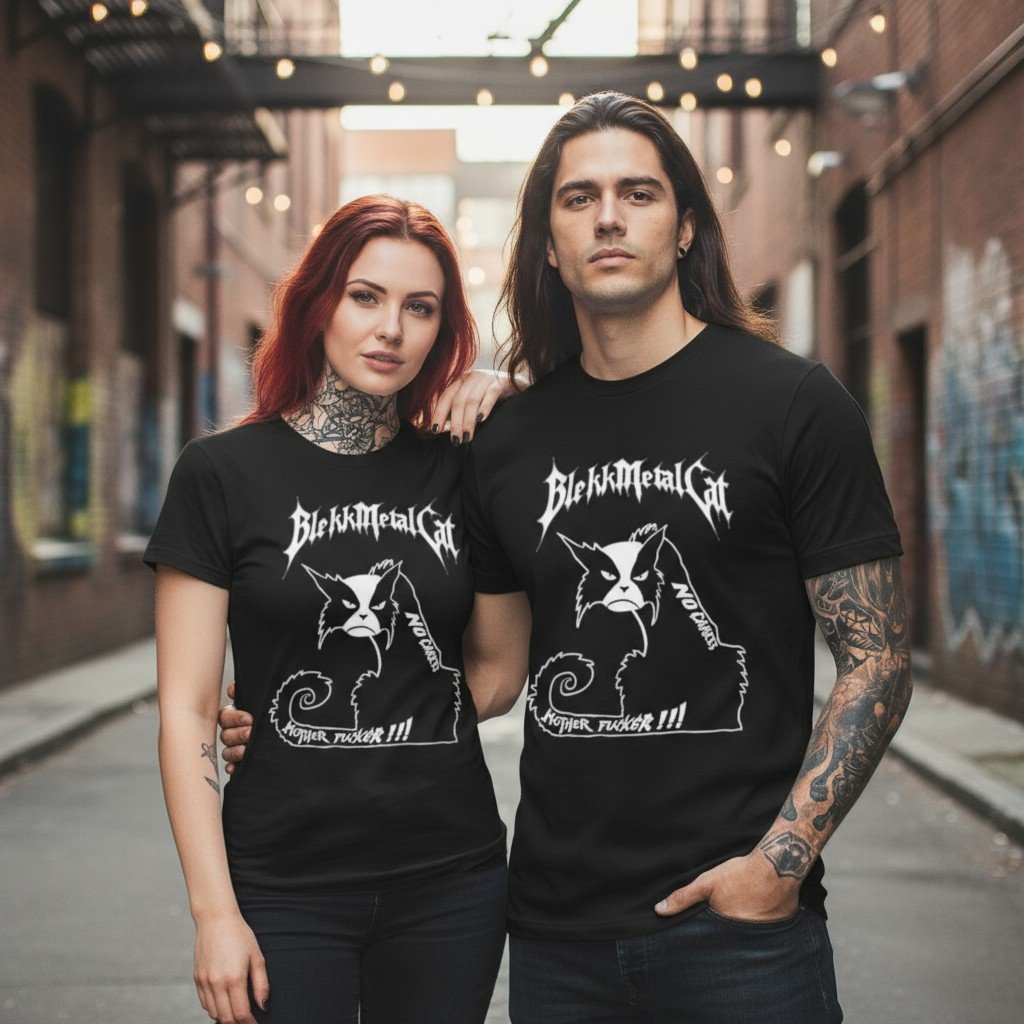 T-shirt Metal Unisexe BlekkMetalCat