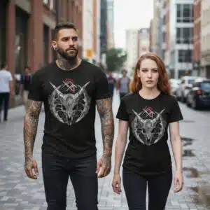 T-Shirt Crâne Dragon Gothique – Design Géométrique Occulte