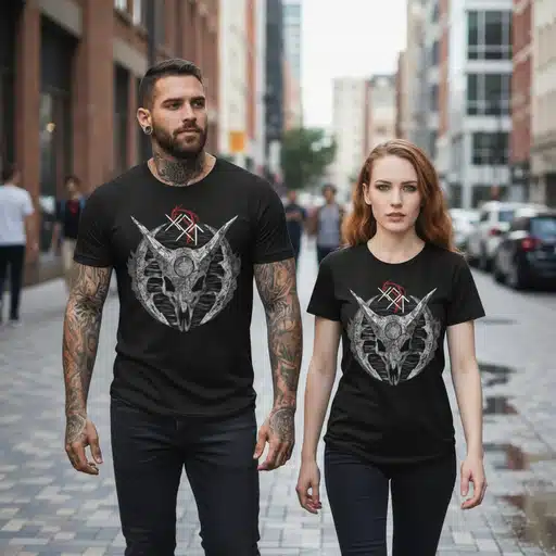 T-Shirt Crâne Dragon Gothique