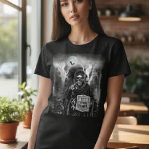 T-Shirt Faucheuse It&rsquo;s Your Time – Design Gothique Cimetière