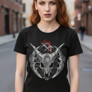 T-Shirt Crâne Dragon Gothique – Design Géométrique Occulte