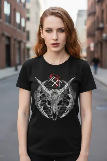 T-Shirt Crâne Dragon Gothique