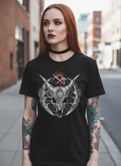 T-Shirt Crâne Dragon Gothique