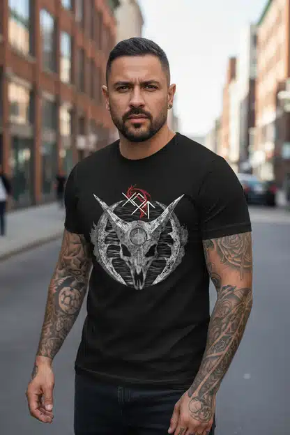 T-Shirt Crâne Dragon Gothique
