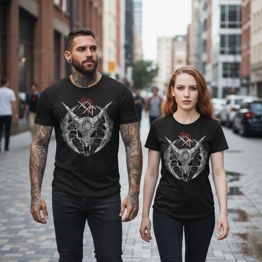 T-Shirt Crâne Dragon Gothique