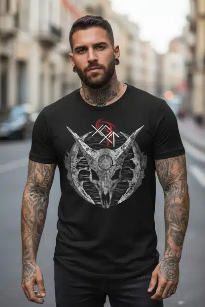 T-Shirt Crâne Dragon Gothique
